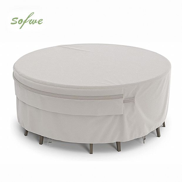 Housses de table à manger rondes de 94 pouces avec aération et fourniture d'usine - 90A38A