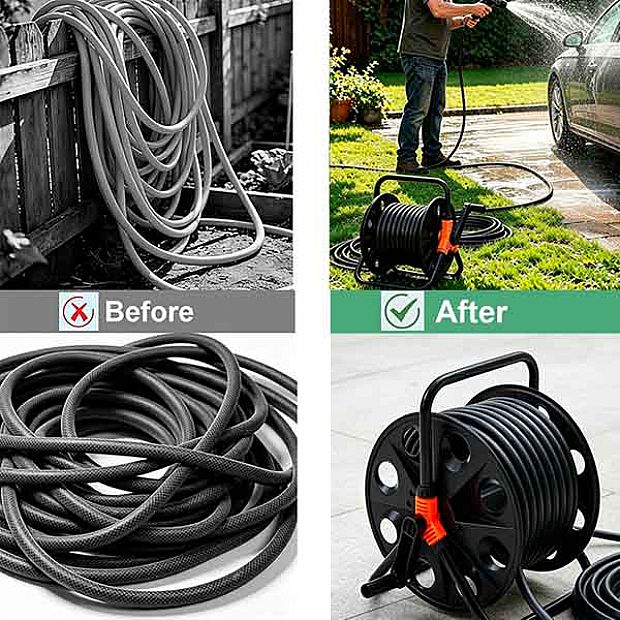 Support de tuyau d’arrosage en gros de 40 à 60 m avec manivelle pliable - 10Z01B