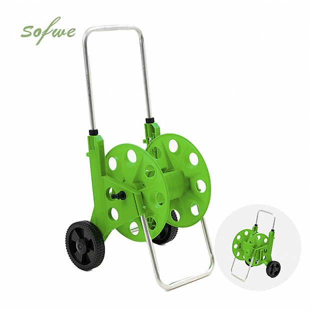 Chariot Porte-Tuyau de Jardin de 60 m en Gros avec Roues et Poignée Réglable - 10Z01C