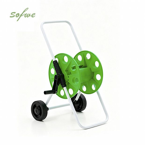 Chariot Porte-Tuyau de Jardin Portable de 50 m en Gros avec Roues et Manivelle - 10Z01D