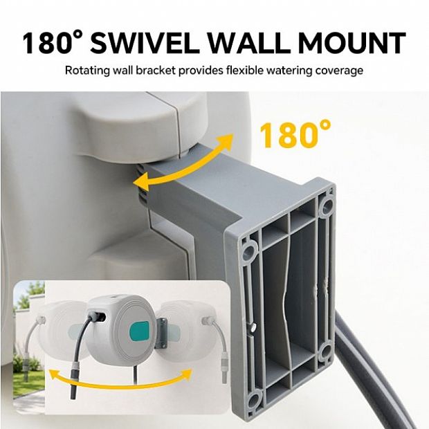 Enrouleur de Tuyau d’Arrosage Automatique Rétractable de 10 m en Gros avec Support Mural Pivotant à 180° - 10Z01F