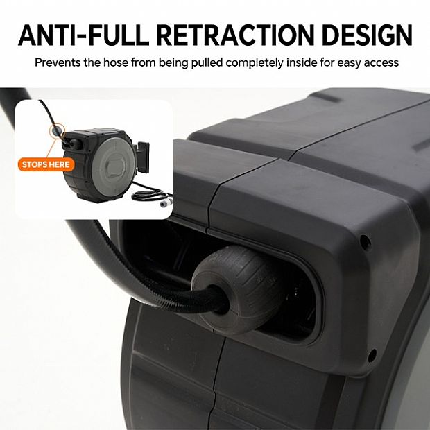 Enrouleur Automatique Rétractable de Tuyau d’Arrosage de 35 m en Gros avec Support Mural Pivotant à 180° - 10Z01H