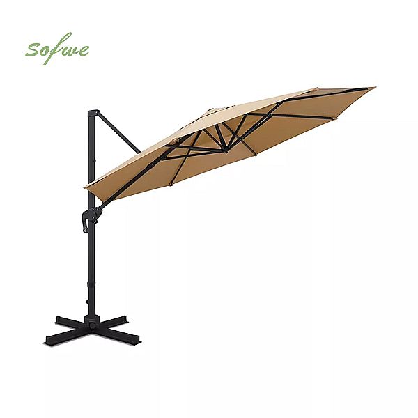 Parapluie en porte-à-faux de patio extérieur en gros avec rotation à 360 degrés - 11U01E