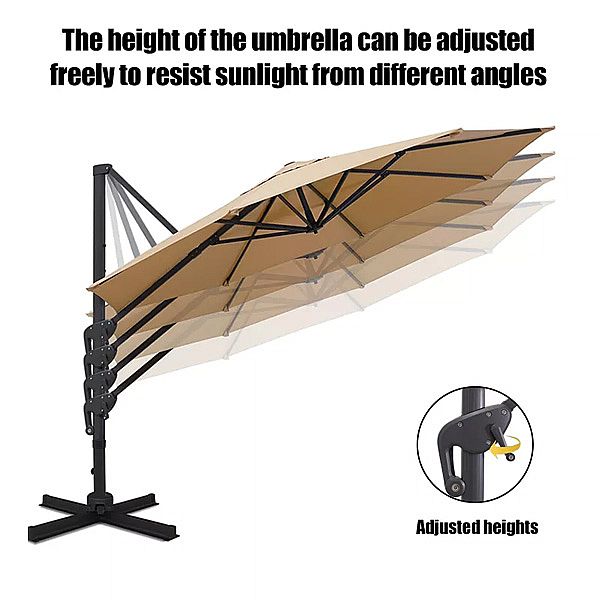 Parapluie en porte-à-faux de patio extérieur en gros avec rotation à 360 degrés - 11U01E