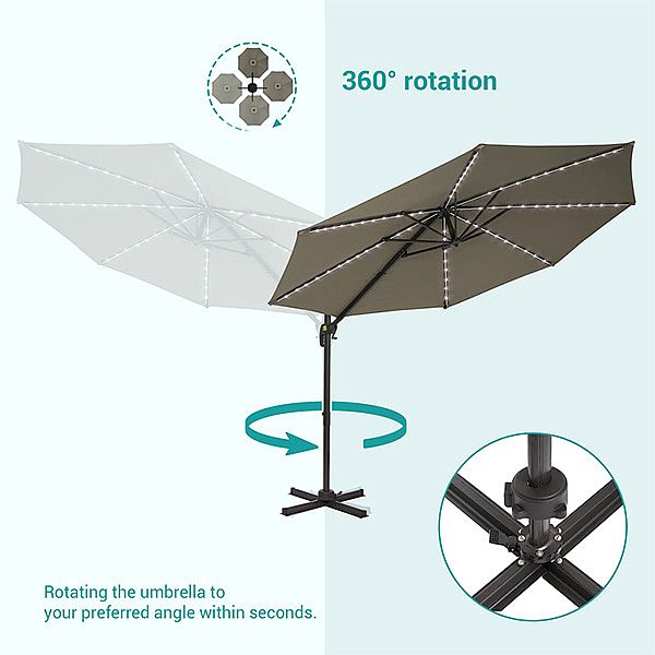 Parapluie en porte-à-faux de luxe de parapluie de patio carré de 8 pieds en gros - 11U01G