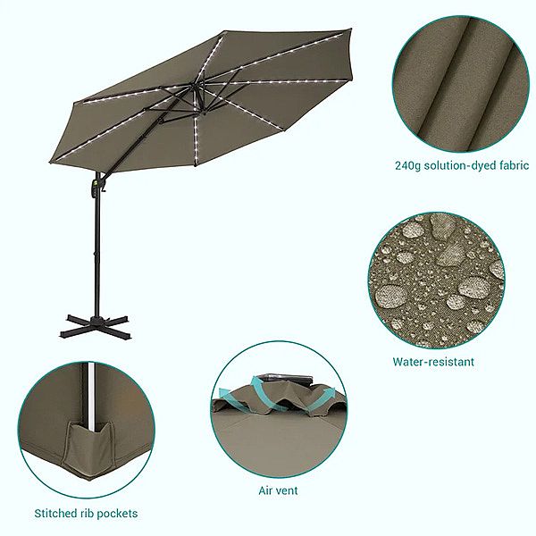 Parapluie en porte-à-faux de luxe de parapluie de patio carré de 8 pieds en gros - 11U01G