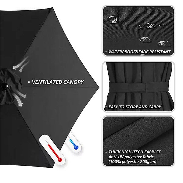 Parapluie en porte-à-faux de patio de parasol extérieur en gros avec la base - 11U02A