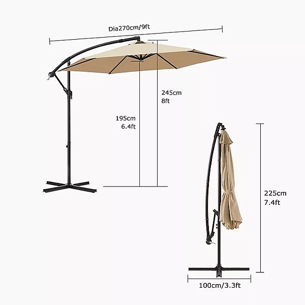 Vente en gros de parasols suspendus extérieurs décalés - 11U01R