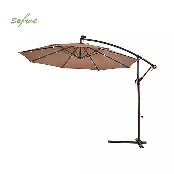 Vente en gros de parapluie suspendu extérieur décalé à LED à énergie solaire - 11U01W