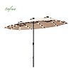 Vente en gros de parapluie de marché de patio à double face avec lumière LED intégrée de 15 pieds - 12U01P