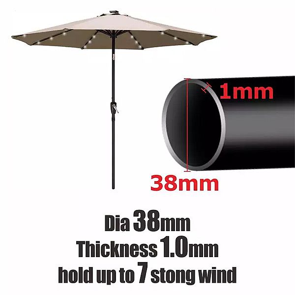 Vente en gros de parasols extérieurs à LED à énergie solaire - 12U01I