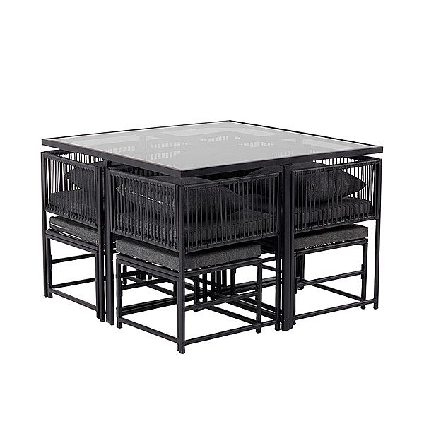 Chaises en corde et sets de table en rotin tressé quatre pièces - 10D01B