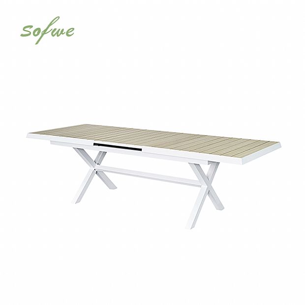 Table de salle à manger extensible en aluminium pour jardin et terrasse - 11D04Z