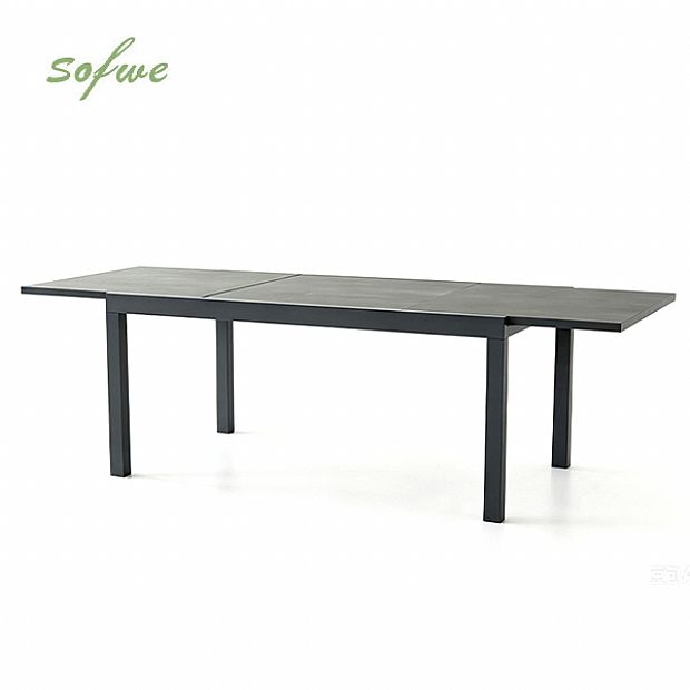 Table de Repas Extensible en Aluminium pour Terrasse avec Plateau en DPC en Gros - 11D07H