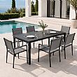 Table de Repas Extensible en Aluminium pour Terrasse avec Plateau en DPC en Gros - 11D07H