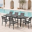 Table de Repas Extensible en Aluminium pour Terrasse avec Plateau en DPC en Gros - 11D07H