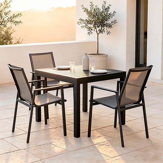 HF Patios Table à Manger Extensible en Aluminium pour Extérieur en Gros pour Mobilier de Terrasse et de Jardin - 11D08A