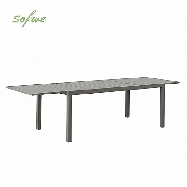 Table de Repas Extensible en Aluminium avec Plateau à Lattes pour Terrasse en Gros - 11D08B