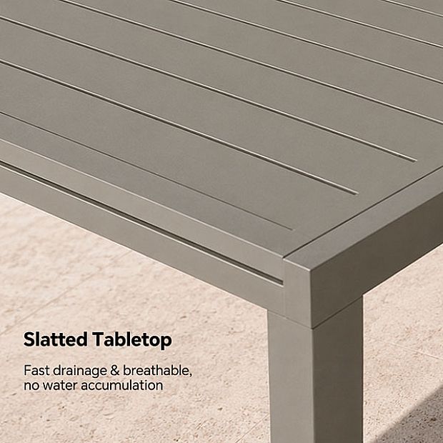 Table de Repas Extensible en Aluminium avec Plateau à Lattes pour Terrasse en Gros - 11D08B
