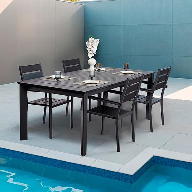 Table de salle à manger extensible pliante en aluminium en forme de papillon - 11D08M