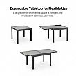 HF Patios Table à Manger Extensible pour Extérieur avec Plateau en Verre Trempé de 5 mm Sérigraphié | Vente en Gros - 11D10A