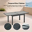 HF Patios Table à Manger Extensible pour Extérieur avec Plateau en Verre Trempé de 5 mm Sérigraphié | Vente en Gros - 11D10A