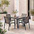 HF Patios Table à Manger Extensible pour Extérieur avec Plateau en Verre Trempé de 5 mm Sérigraphié | Vente en Gros - 11D10A