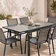 HF Patios Table à Manger Extensible pour Extérieur avec Plateau en Verre Trempé de 5 mm Sérigraphié | Vente en Gros - 11D10A