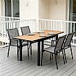 HF Patios Table à Manger Extensible pour Extérieur avec Structure en Aluminium et Plateau à Lames en WPC | Vente en Gros - 11D10H
