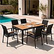Table de Repas Extensible en WPC pour Terrasse avec Structure en Aluminium Thermolaqué en Gros - 11D10J