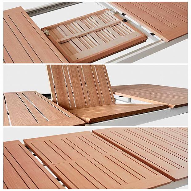 Table à rallonge d'extérieur en aluminium avec plateau papillon - 11D15K