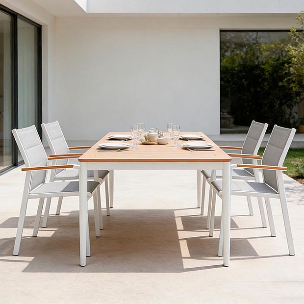 Table à rallonge d'extérieur en aluminium avec plateau papillon - 11D15K