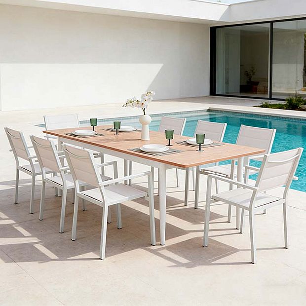 Table à rallonge d'extérieur en aluminium avec plateau papillon - 11D15K