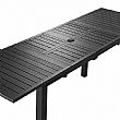 Table de jardin extensible à plateau papillon en aluminium avec trou pour parasol - 11D26B