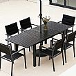 Table de jardin extensible à plateau papillon en aluminium avec trou pour parasol - 11D26B