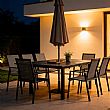 Table de jardin extensible à plateau papillon en aluminium avec trou pour parasol - 11D26B