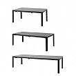 Table de jardin rectangulaire en aluminium extensible à plateau à lattes, pour l'extérieur, en gros - 11D26C