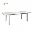 Table de salle à manger extensible en aluminium blanc pour 6-8 personnes - 11D26D