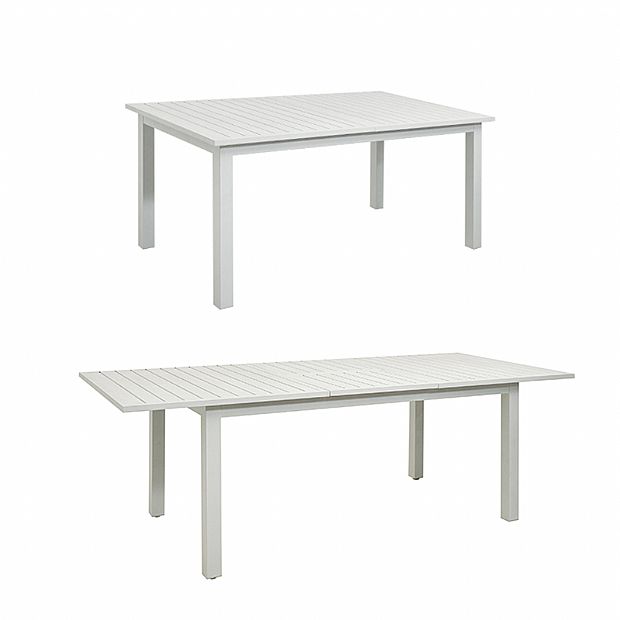 Table de salle à manger extensible en aluminium blanc pour 6-8 personnes - 11D26D