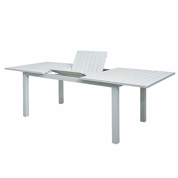 Table de salle à manger extensible en aluminium blanc pour 6-8 personnes - 11D26D