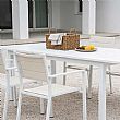 Table de salle à manger extensible en aluminium blanc pour 6-8 personnes - 11D26D