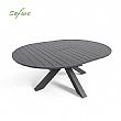 HF Patios Table Ronde Extensible en Aluminium pour Extérieur avec Rallonge Papillon | Vente en Gros - 11D26L