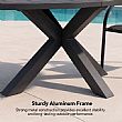 HF Patios Table Ronde Extensible en Aluminium pour Extérieur avec Rallonge Papillon | Vente en Gros - 11D26L