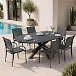 HF Patios Table Ronde Extensible en Aluminium pour Extérieur avec Rallonge Papillon | Vente en Gros - 11D26L