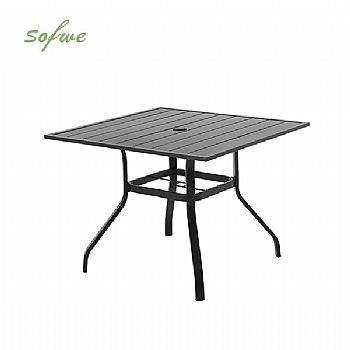 HF Patios Table Carrée de Repas d’Extérieur en Fer avec Trou...