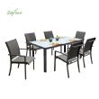 Ensemble de salle à manger d'extérieur 7 pièces en aluminium gris - 11D01A