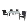 Ensemble de salle à manger d'extérieur 7 pièces en aluminium gris - 11D01A