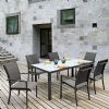 Ensemble de salle à manger d'extérieur 7 pièces en aluminium gris - 11D01A