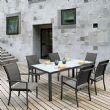 Ensemble de salle à manger d'extérieur 7 pièces en aluminium gris - 11D01A