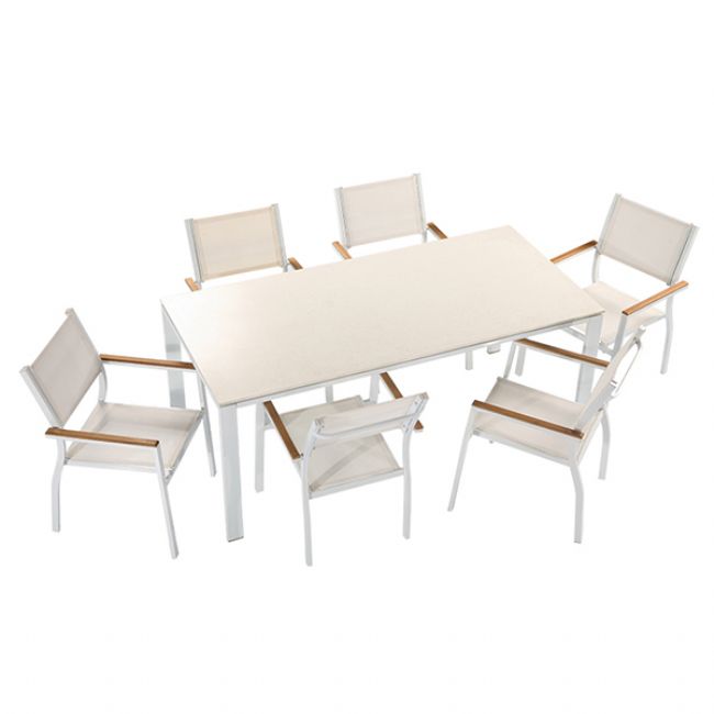 Ensemble table et chaises de salle à manger 5 pièces en textilène pour l'extérieur - 11D01C